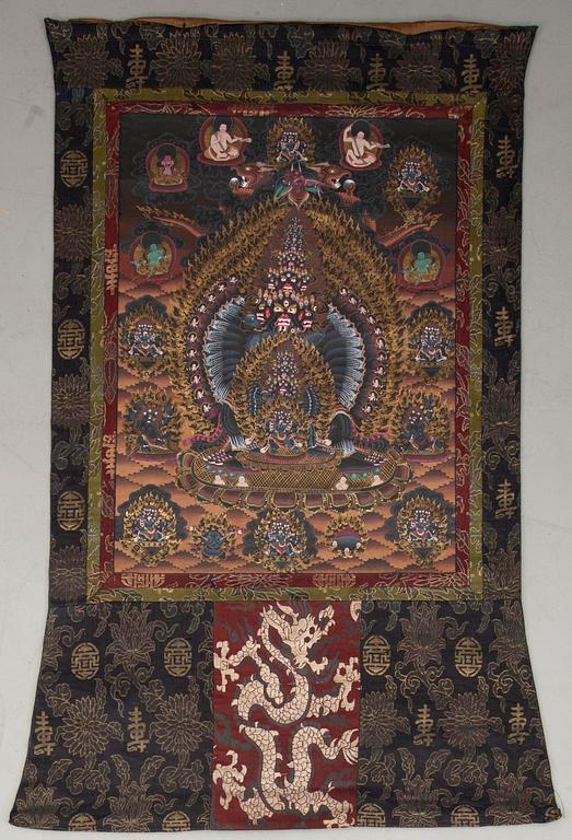 VÄGGBONAD, Thankga, Tibet, 1900-talets senare hälft.