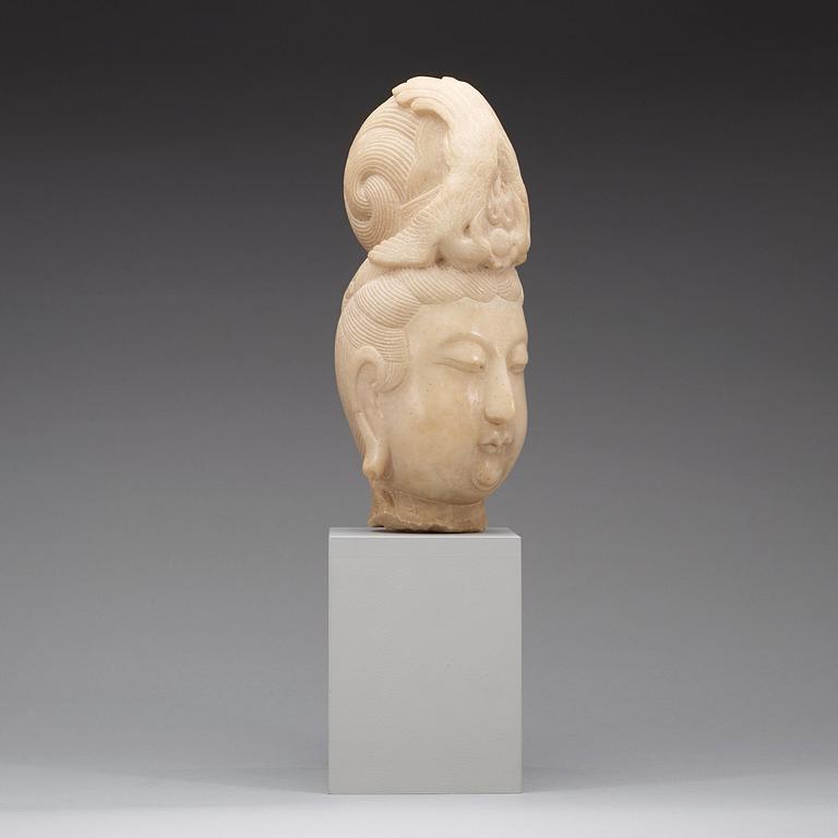 BODHISATTVA, marmor, Tang-stil,  troligen 1700-tal.