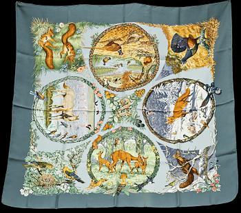 SCARF, siden, "Les Quatres Saisons", design Robert Dallet, Hermès, Paris.
