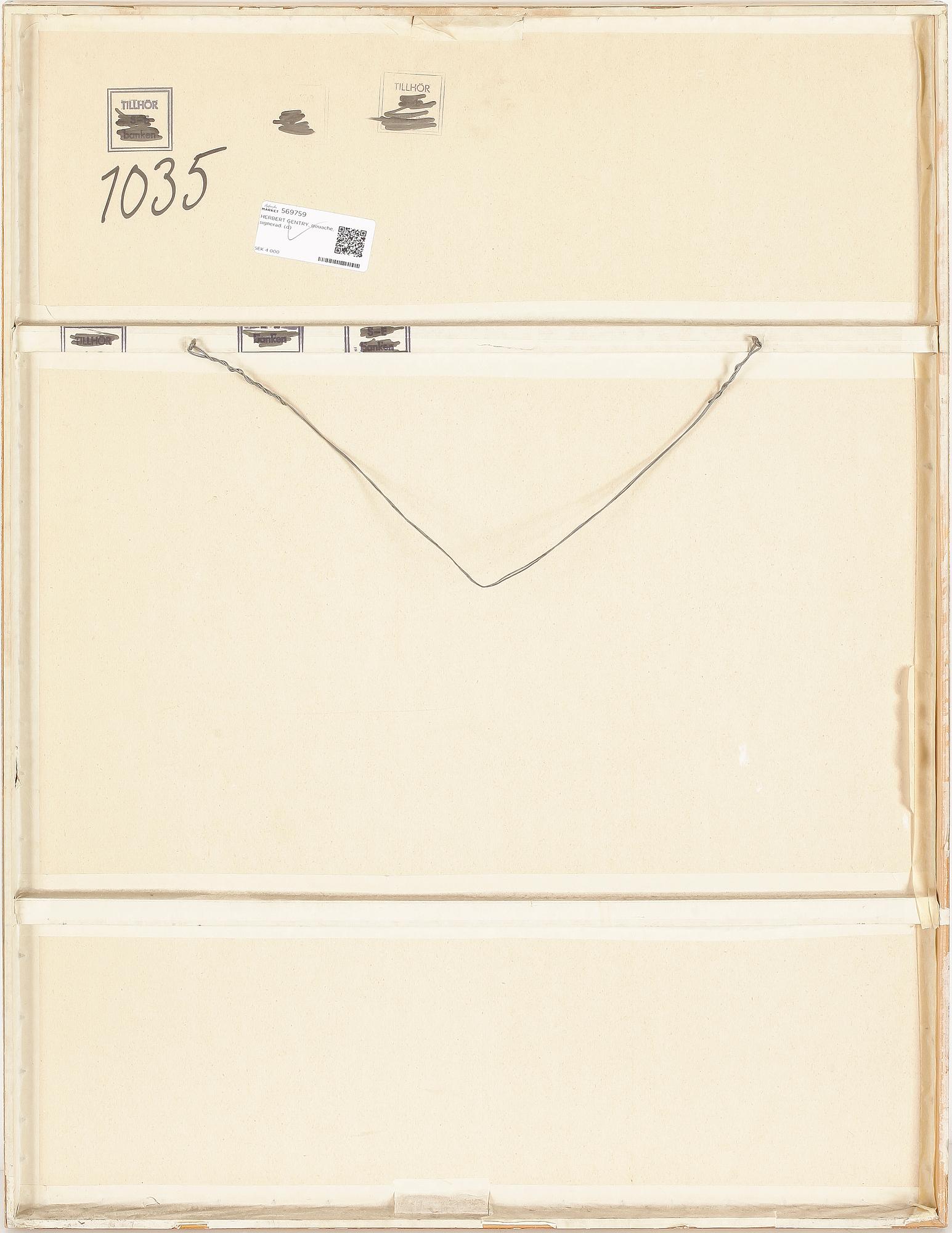 HERBERT GENTRY, gouache, signerad.