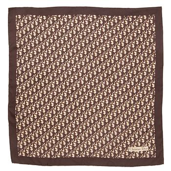 CHRISTIAN DIOR, a brown monogrammed silk scarf.