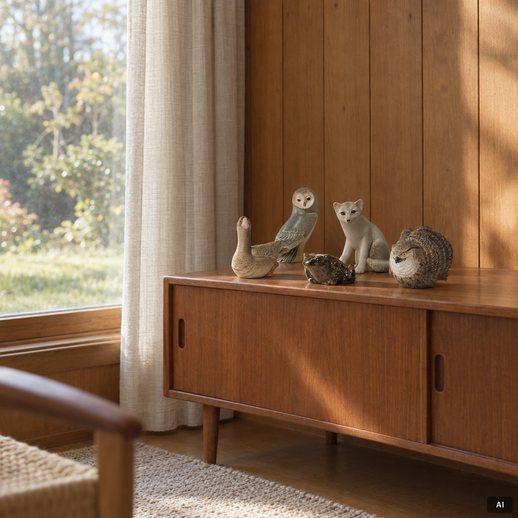 Paul Hoff, Figurines, 5 pieces, Gustavsberg for NK, Nordiska Kompaniet in collaboration with WWF.
