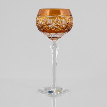 Wine glasses, 12 pcs, Bohemian style, second half of the 20th century.