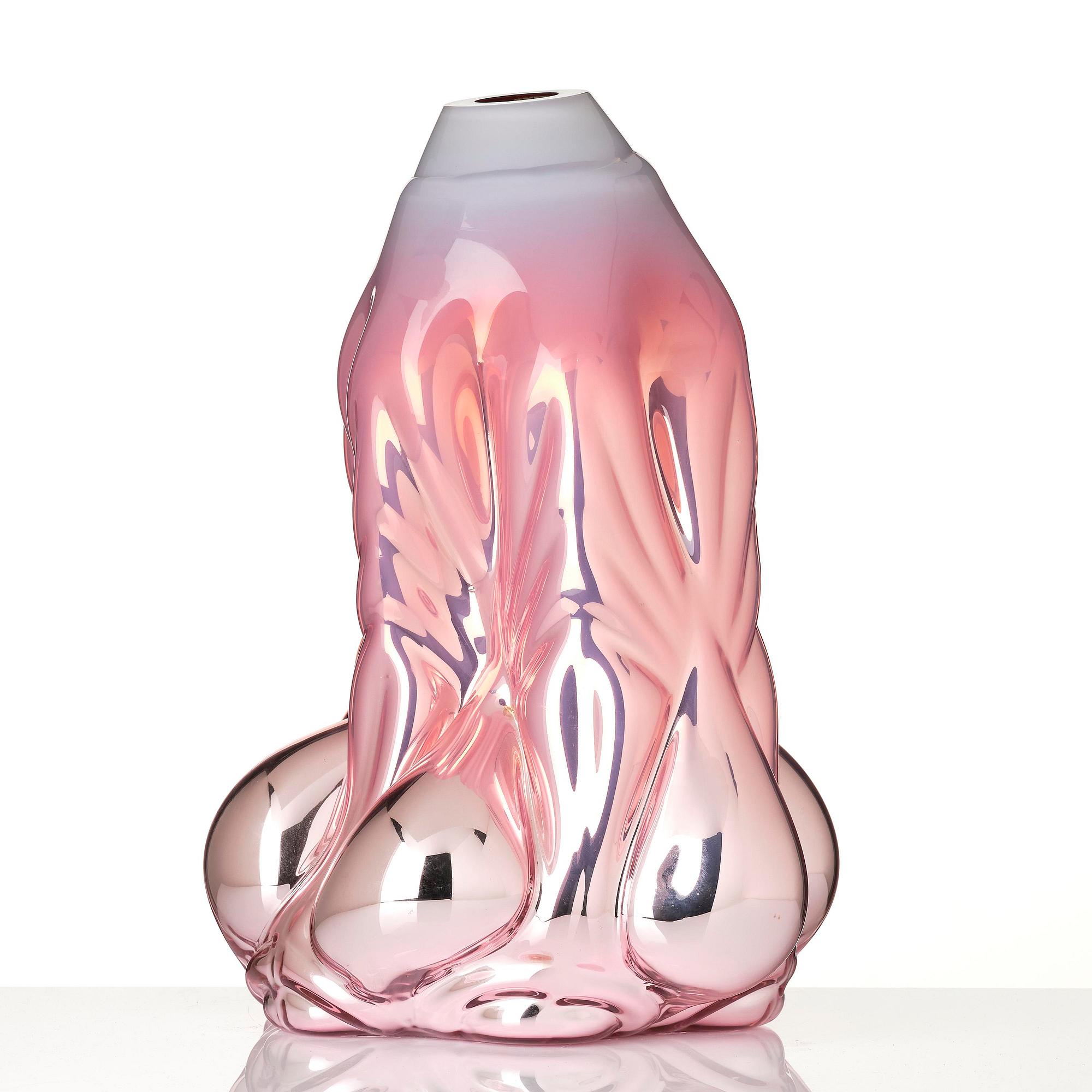 Hanna Hansdotter, a "Dripping print" glass sculpture, ed. AP 1/2, The Glass Factory, Boda Glasbruk, Sweden 2018.