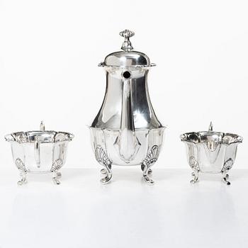 Coffee service, 3 pieces, silver, Dahlström and Co, Örebro 1935.