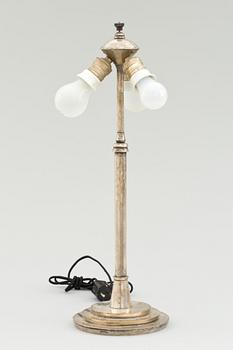 BORDSLAMPA, nysilver, 1900-tal.