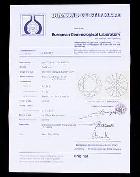 DIAMANT, briljantslipad 1,01 ct E-F (TW) / VVS2.