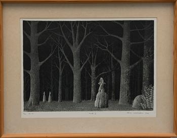 VÄINÖ ROUVINEN, akvatint och torrnål, signerad, daterad 1974 och numrerad 6/30. Konstnärens avdrag.