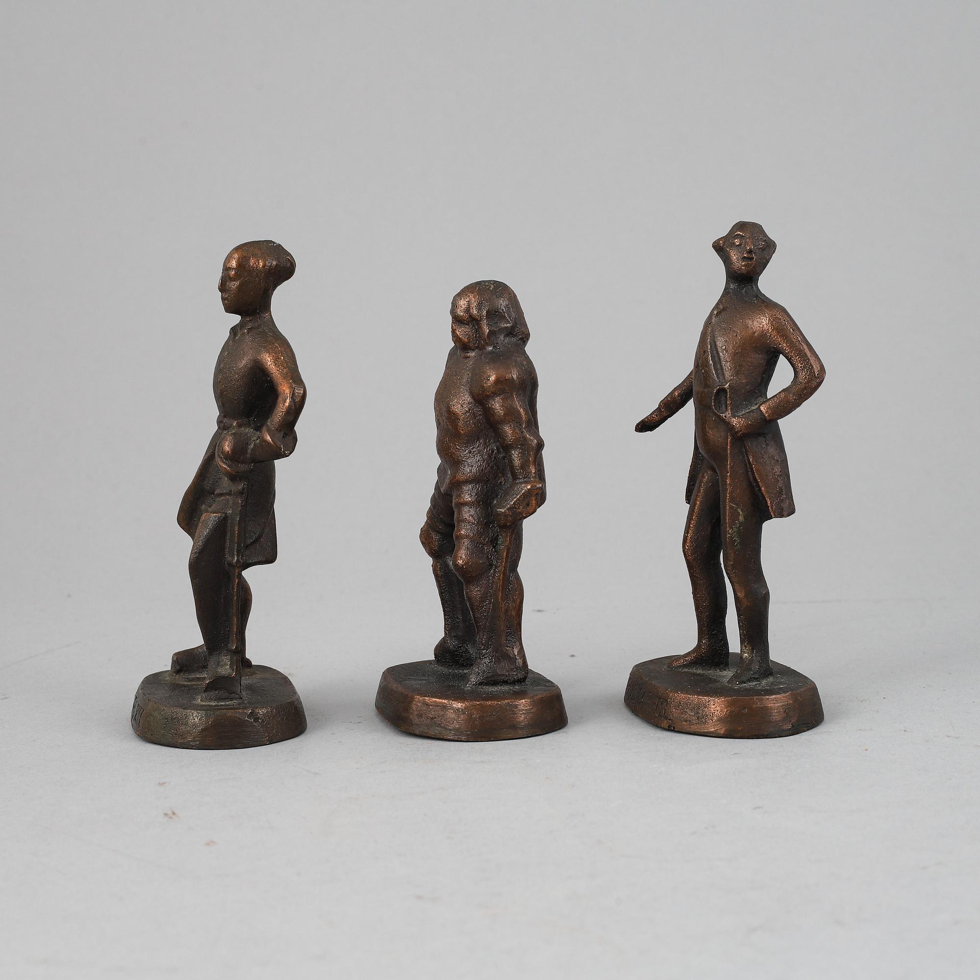 Allan Ebeling, sculptures, 3, signed.