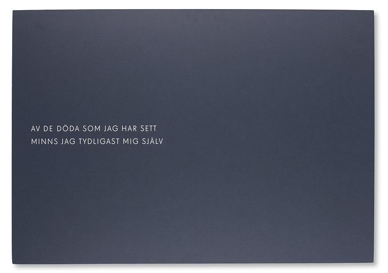 Affisch, Lars Norén, "Fragment", formgiven av Nina Ulmaja, för Stockholm Literature, Moderna Museet, 2013.