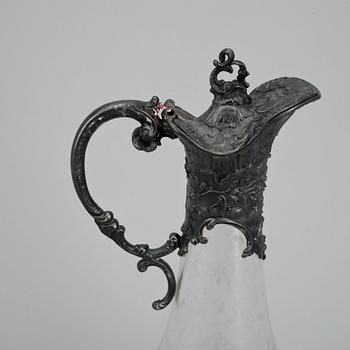 KARAFF, glas och nysilver, 1800-talets slut.