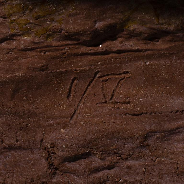 OKÄND KONSTNÄR, rödlera, signerad, daterad -47 och numrerad I/V.