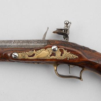 Flintlåspistoler, ett par, Joakim Rosenberg, Stralsund, 1700-talets första hälft.