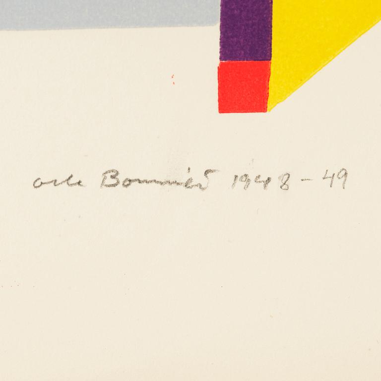 Olle Bonniér, lithograph in color, signed and numbered 39/90, dated 1948-49.
