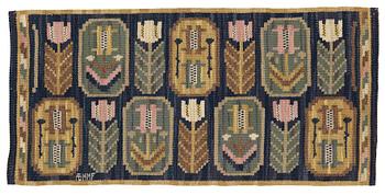 Märta Måås-Fjetterström, a textile, "Medaljongerna", flat weave, ca 39,5-40,5 x 83 cm, signed AB MMF.