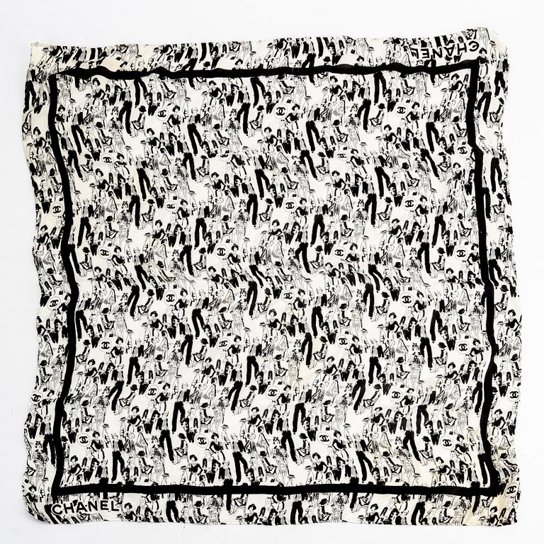 Chanel flap bag, väska, skor, scarf.