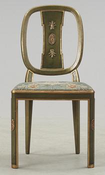 An Otar Hökerberg green lacquered chair, Sweden ca 1925.