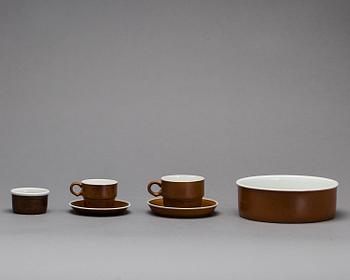 STIG LINDBERG, servisdelar 55 stycken, ugnssäkert gods, "Coq", Gustavsberg.