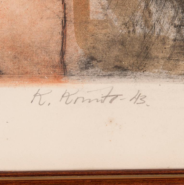 KULLERVO KOIVISTO, blandteknik på papper, signerad och daterad -43.