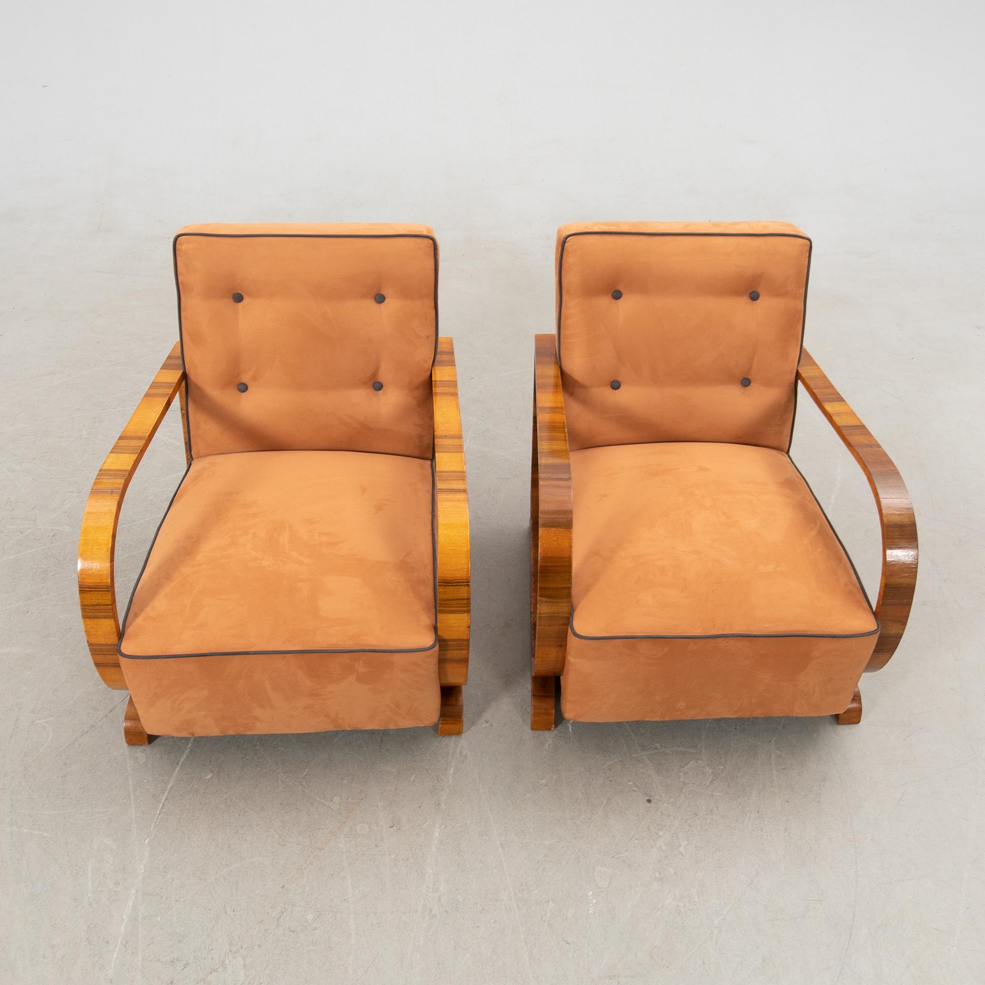 Armchairs, a pair, Art Deco, first half of the 20th century.