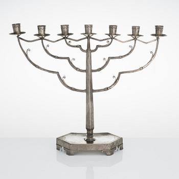 Hilding Ekelund, A 1920/1930s pewter candelabrum for Taidetakomo Hakkarainen, Finland.