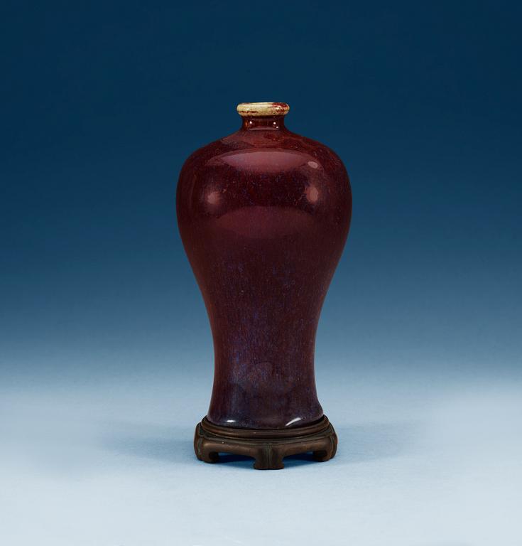 A flambe glazed meiping vase, Qing dynasty, presumably 18th Century.