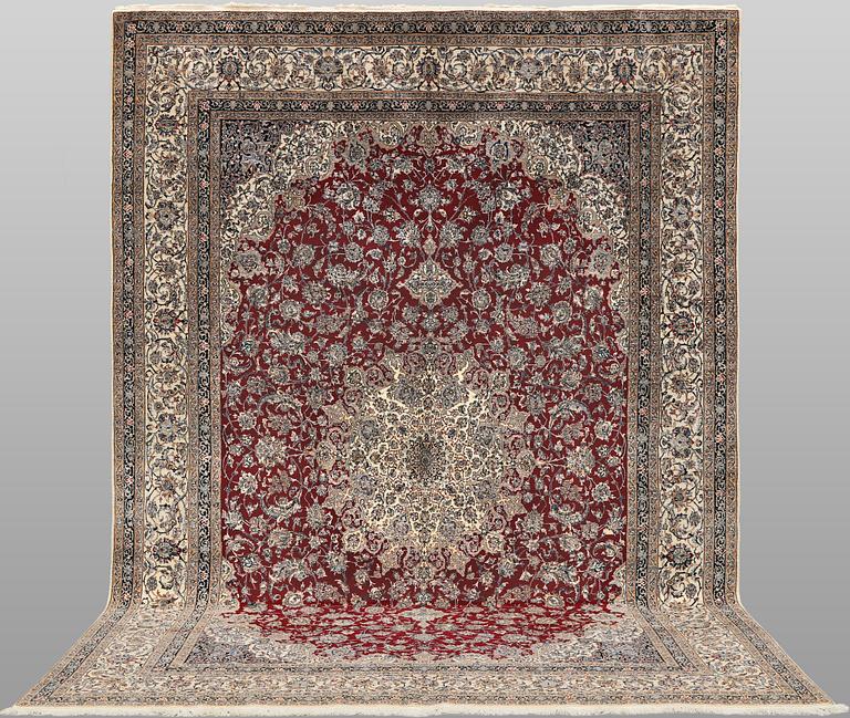 Rug, Nain, part silk, 372 x 260 cm.