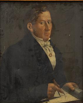 Unknown artist, probably Denmark, first half of the 19th century, Man with a map.