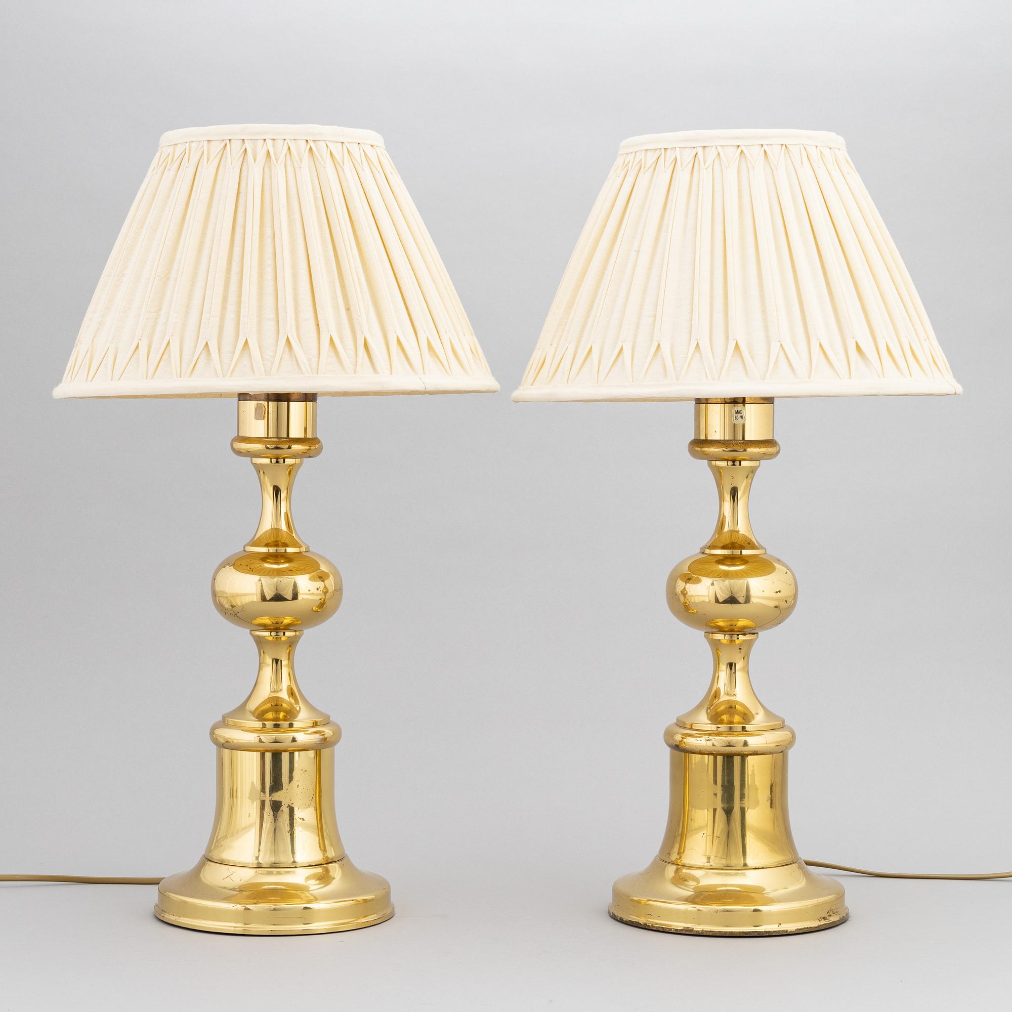 Bordslampor, ett par, 1900-talets andra hälft.