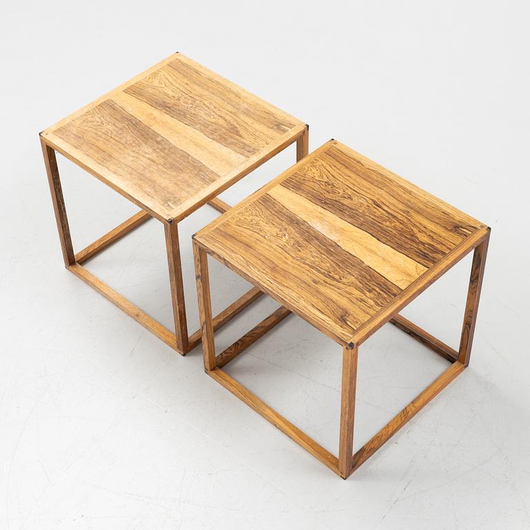 Lars Larsson, a pair of rosewood side tables, HI-gruppen, 1960's.