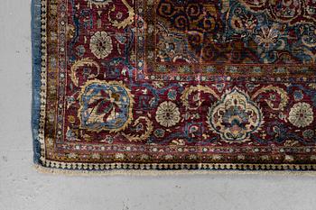 A rug, semi-antique silk Kashan, ca 194 x 127 cm.