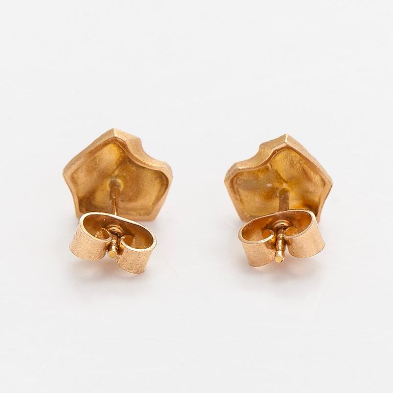 Björn Weckström, a pair of 14K gold earrings "Paio" for Lapponia.