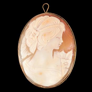 BROSCH, Guldpläterat silver, 1800-talets slut.