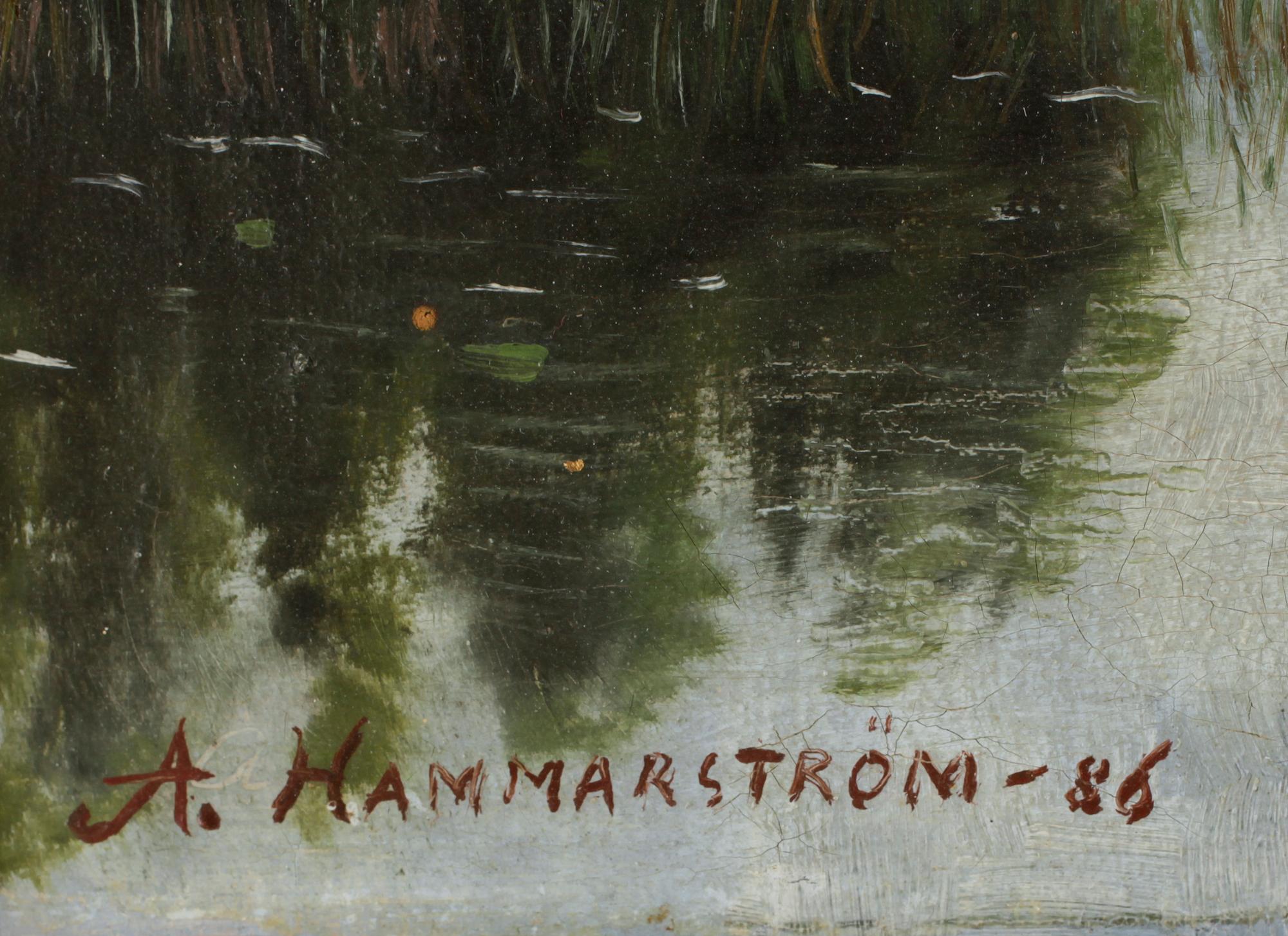 OKÄND KONSTNÄR, olja på duk, sign A. Hammarström, dat -86.