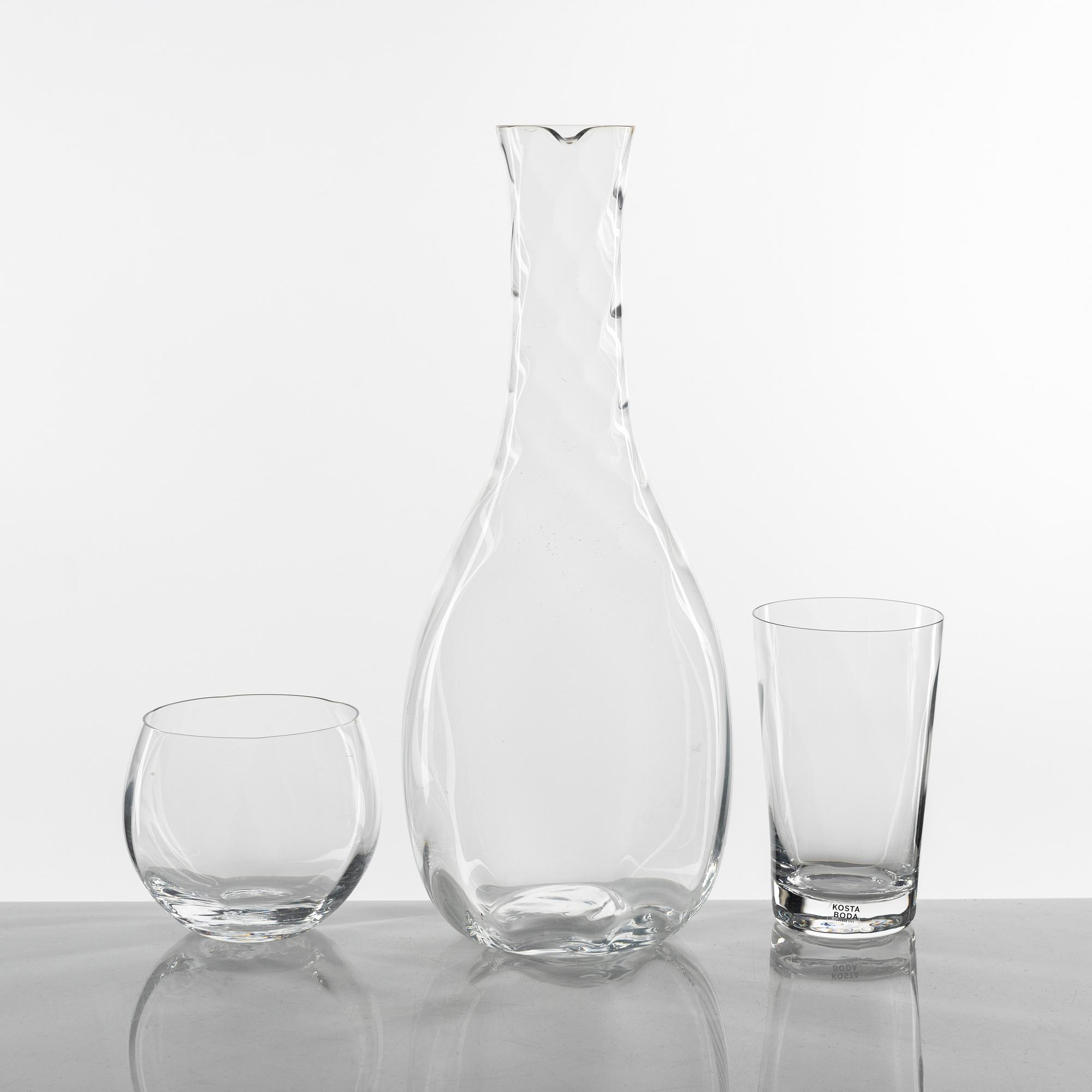 Bertil Vallien, glasservis, 51 delar, "Chateau", Kosta Boda.