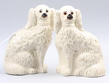 FIGURINER, ett par, porslin, Staffordshire, 1800/1900-tal.