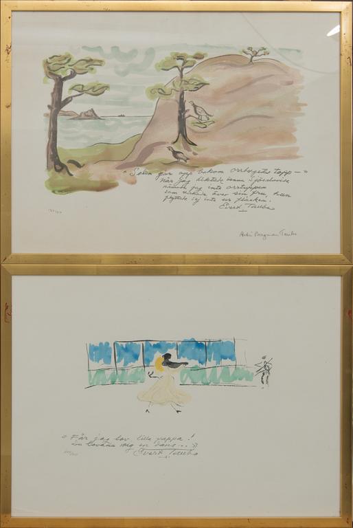 ASTRI BERGMAN-TAUBE, färglitografier, 20 st, signerade och numrerade, flertalet i upplaga kring 200, 1970-talets mitt.