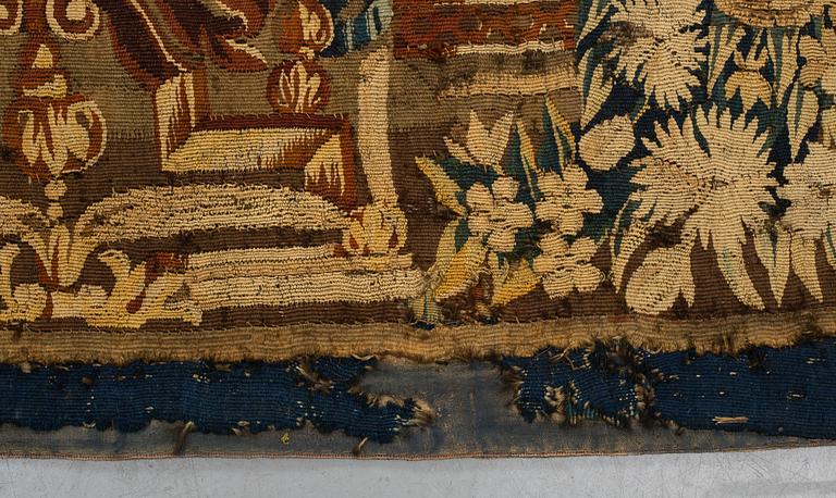 A tapestry, "Verdure", tapestry weave, "entre-fenêtre", Aubusson around 1700-first half of the 18th century.