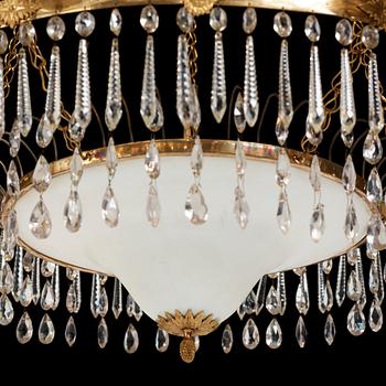 A late Gustavian around year 1800 6-light chandelier.