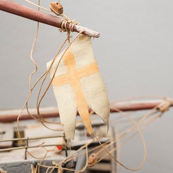 FARTYGSMODELL, bemålat trä, 1900-tal.
