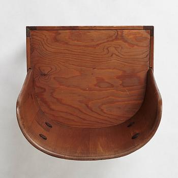 Axel Einar Hjorth, a stained pine low back "Lovö" chair, Nordiska Kompaniet, Sweden 1930's.