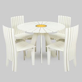 Alvar & Aino Aalto, puutarhakalusto, 5 osaa, "Aurinko"-sarja, Artek 2000-luku.