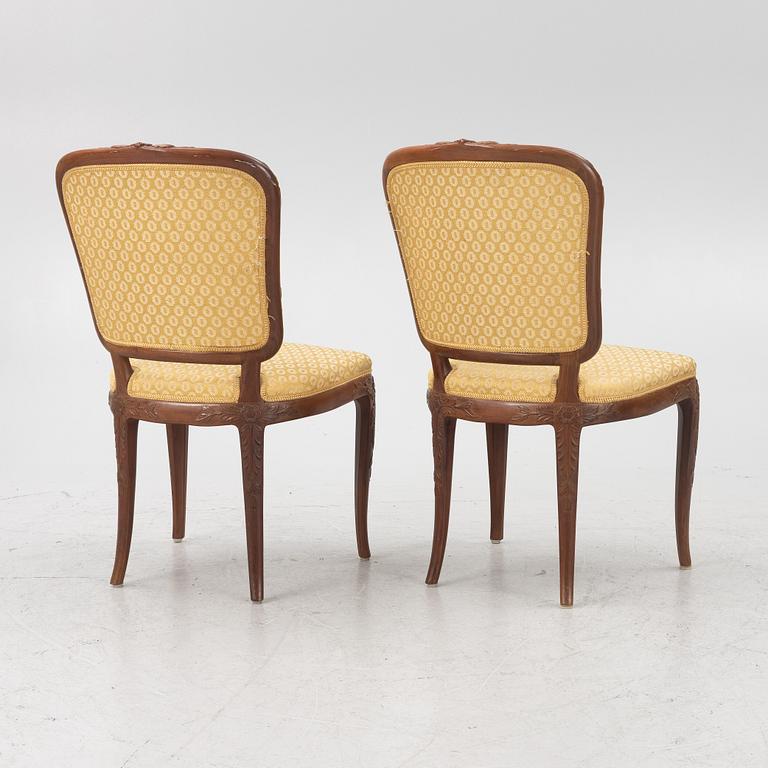 Carl Malmsten, a rare set of six chairs, Cabinetmaker Albin Johansson, Stockholm, 1946.