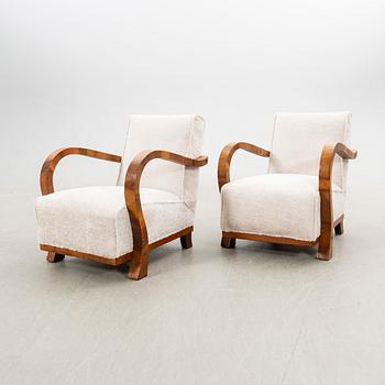 Armchairs, a pair, Art Deco, first half of the 20th century.