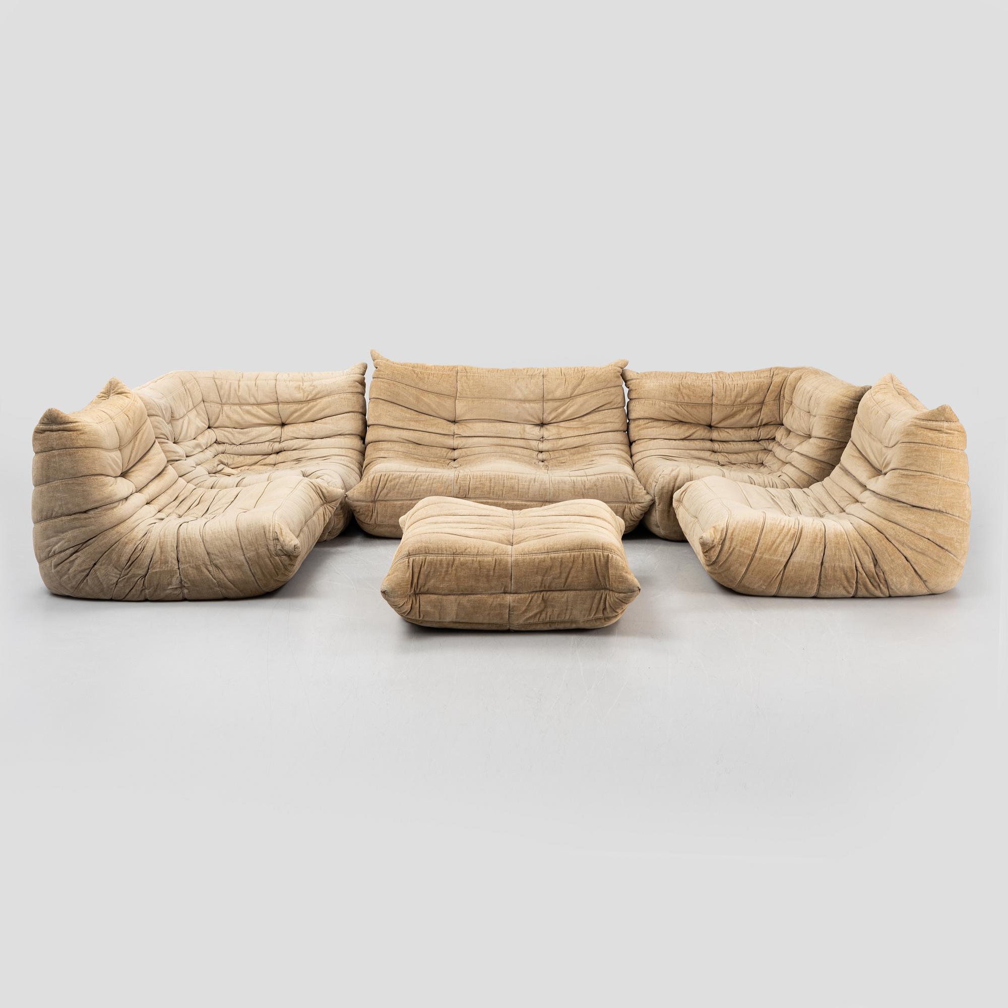 Michel Ducaroy, a 6-piece 'Togo' modular sofa, Ligne Roset, France.