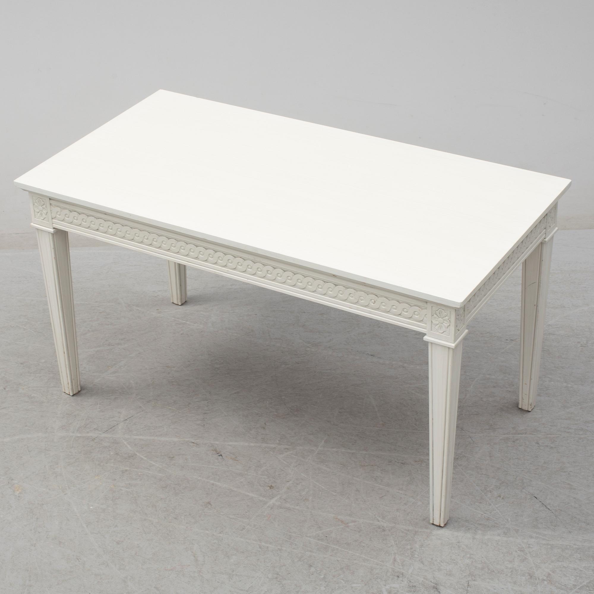 A 21st century Gustavian style coffee table.