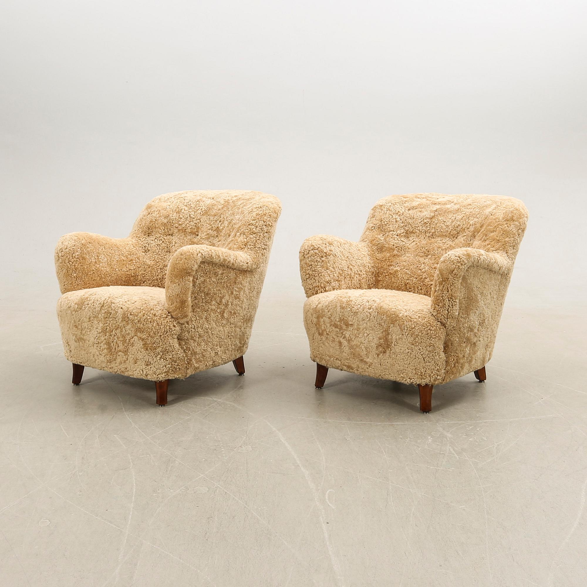 Fåtöljer, ett par, Swedish Modern, 1940-tal.