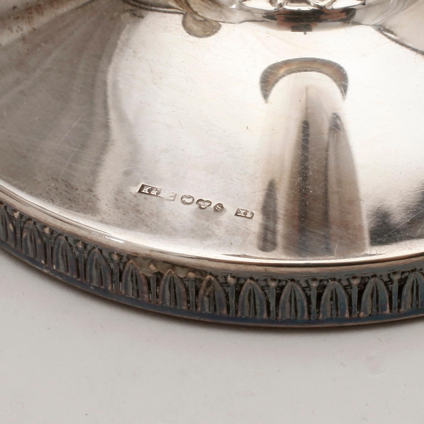 LJUSSTAKAR, ett par, silver, K & Ec, Göteborg, 1972.