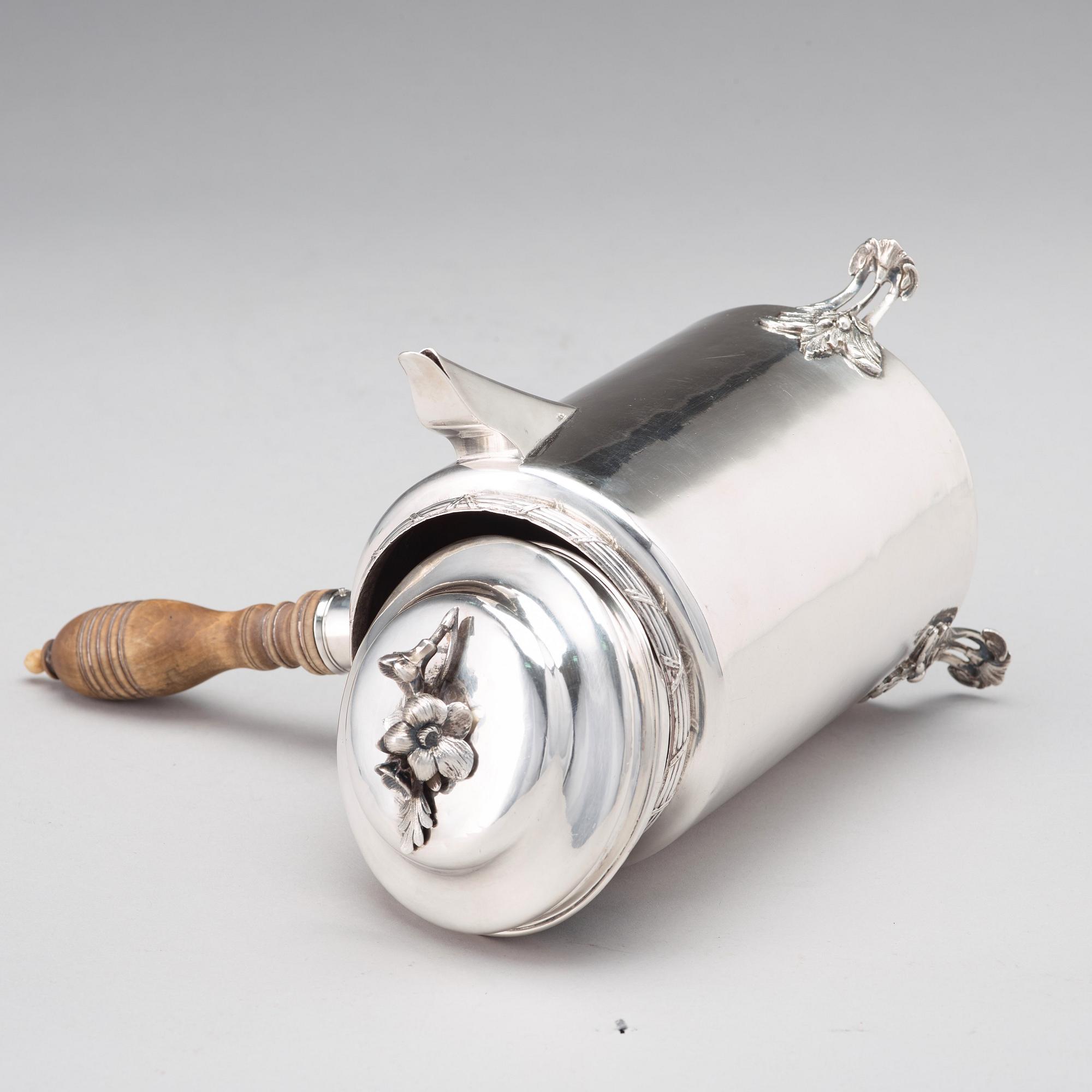 Claes Ekman, kaffekanna, silver, Kristinehamn 1774.