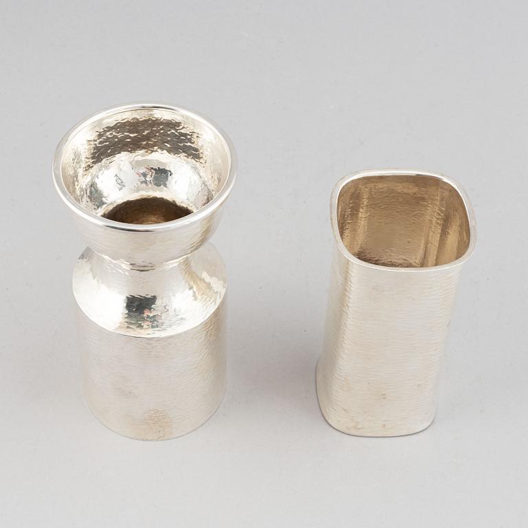 Eric Löfman, two silver vases. MGAB, Uppsala 1970-72.